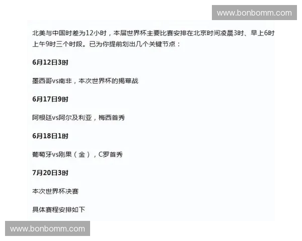 世界杯足球赛程时间全解析聚焦焦点大战时刻与全球球迷观赛安排指南